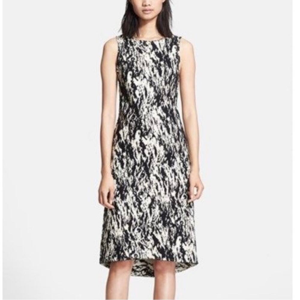 Rag & Bone Gracie Sleeveless Abstract Cream & Black Knee Length Dress - size 2